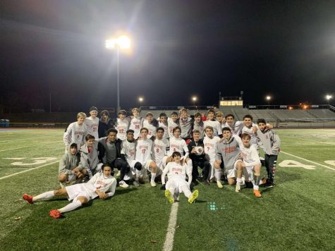 The Boys Soccer team after their win this past Thursday, November 14.